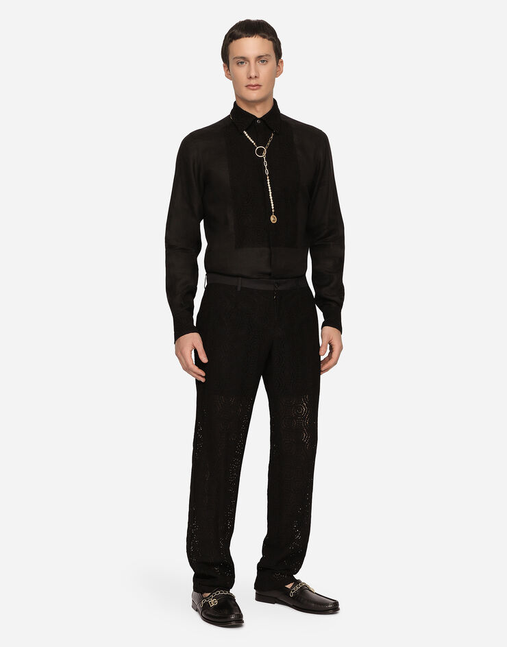 Dolce & Gabbana Lace pants with mikado details Black GVDCMTFLM9D