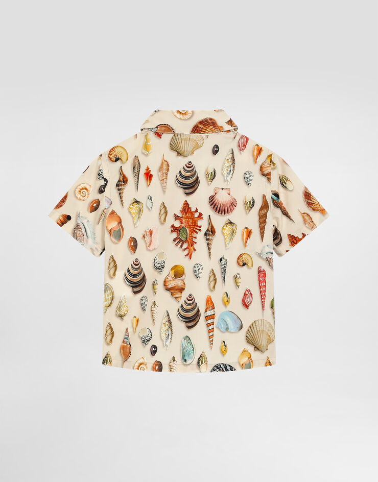 Dolce & Gabbana Shell-print short-sleeved poplin shirt Multicolor L14S53HS5TT