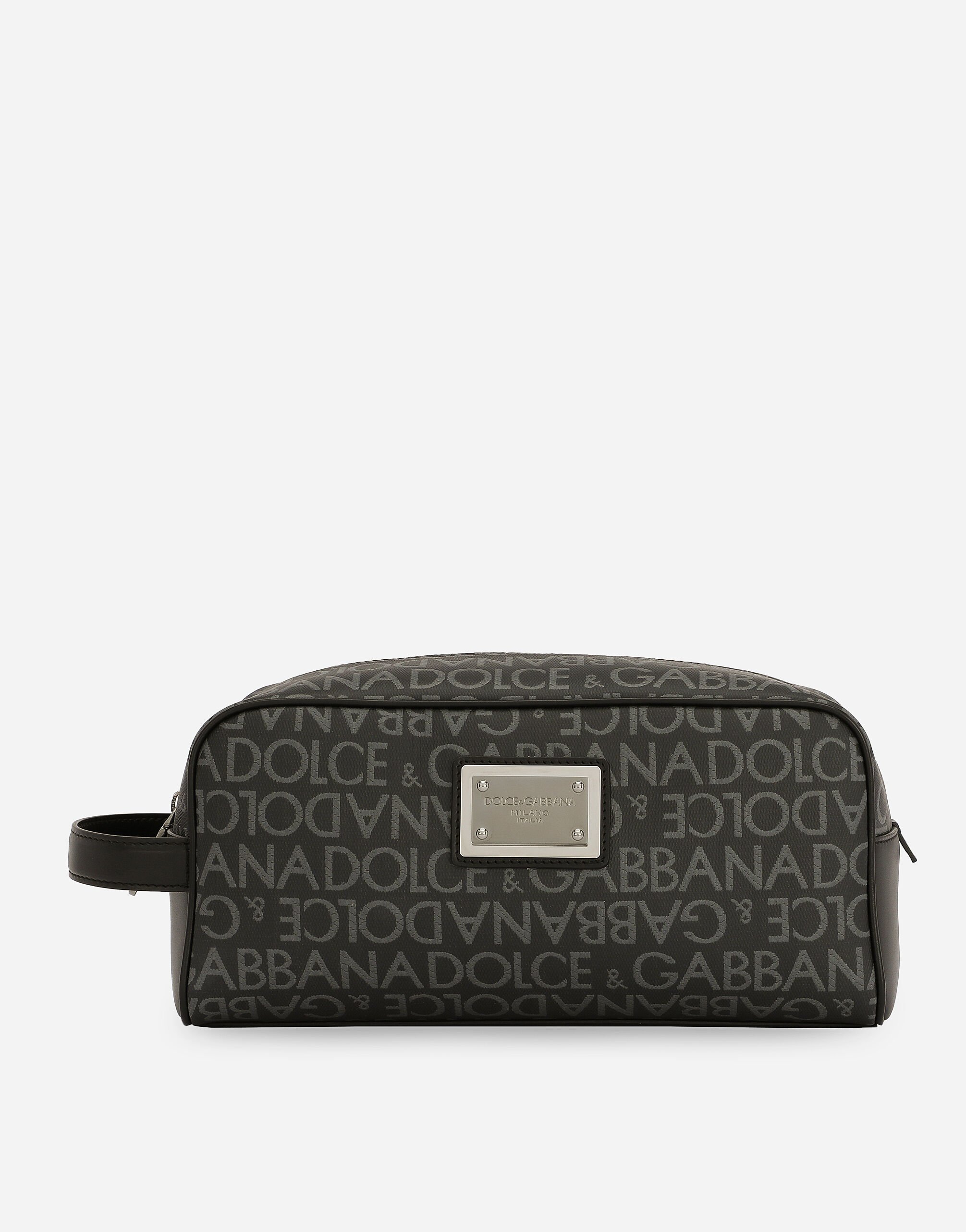Dolce&Gabbana حقيبة حمّام من جاكار مطلي أسود BM2123AQ437