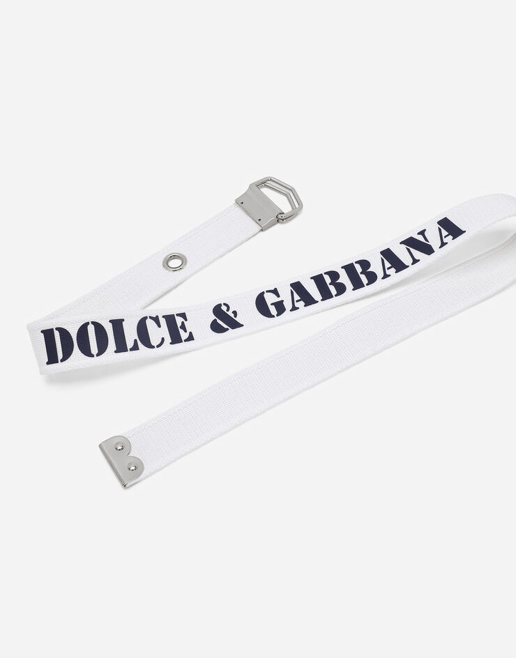 Dolce & Gabbana 徽标织物腰带 白 BC4851AQ048