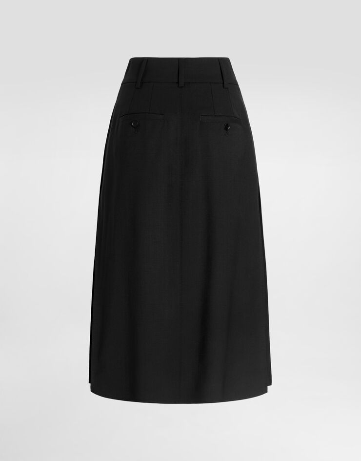 Dolce & Gabbana Bi-stretch sallia skirt Black F4C6DTFUBGC