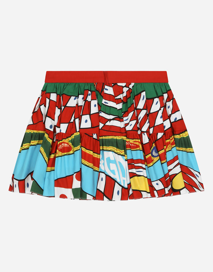 DolceGabbanaSpa Carretto-print poplin skirt Azure L54I49G7J8X