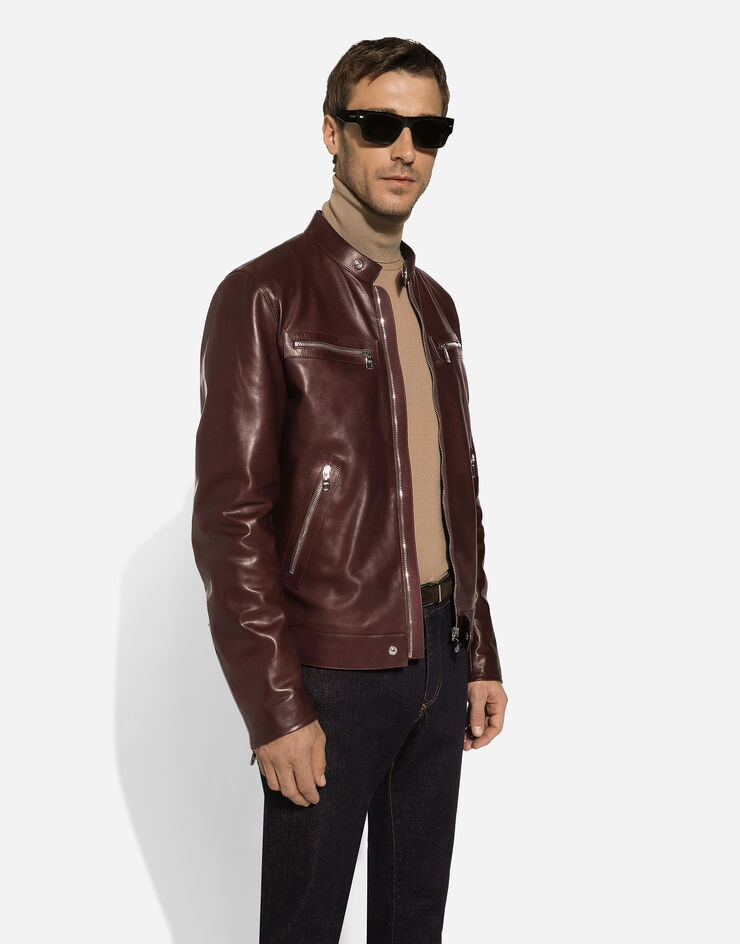 Dolce & Gabbana Lederjacke Mehrfarbig G9AZZLHULQX