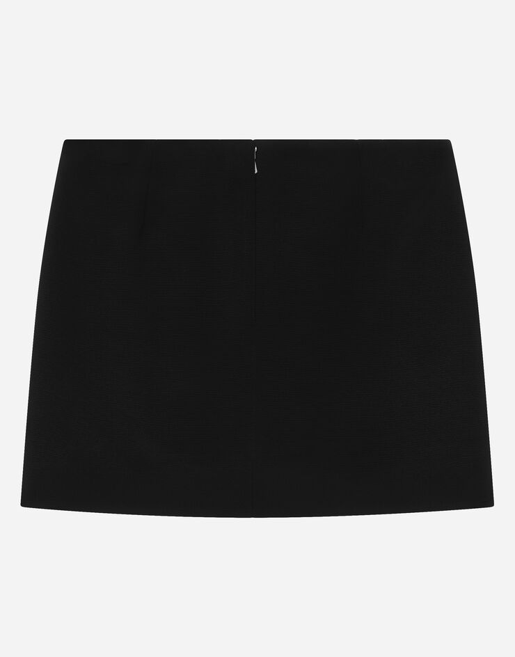 DolceGabbanaSpa 로고 태그 비스코스 미니스커트 블랙 L54I79FU8BM