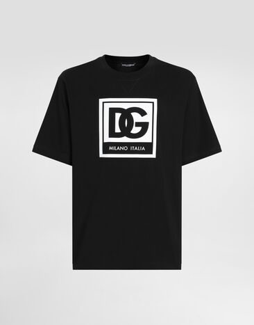 Dolce & Gabbana Camiseta de algodón con logotipo Negro G8RZ2TG7O5V