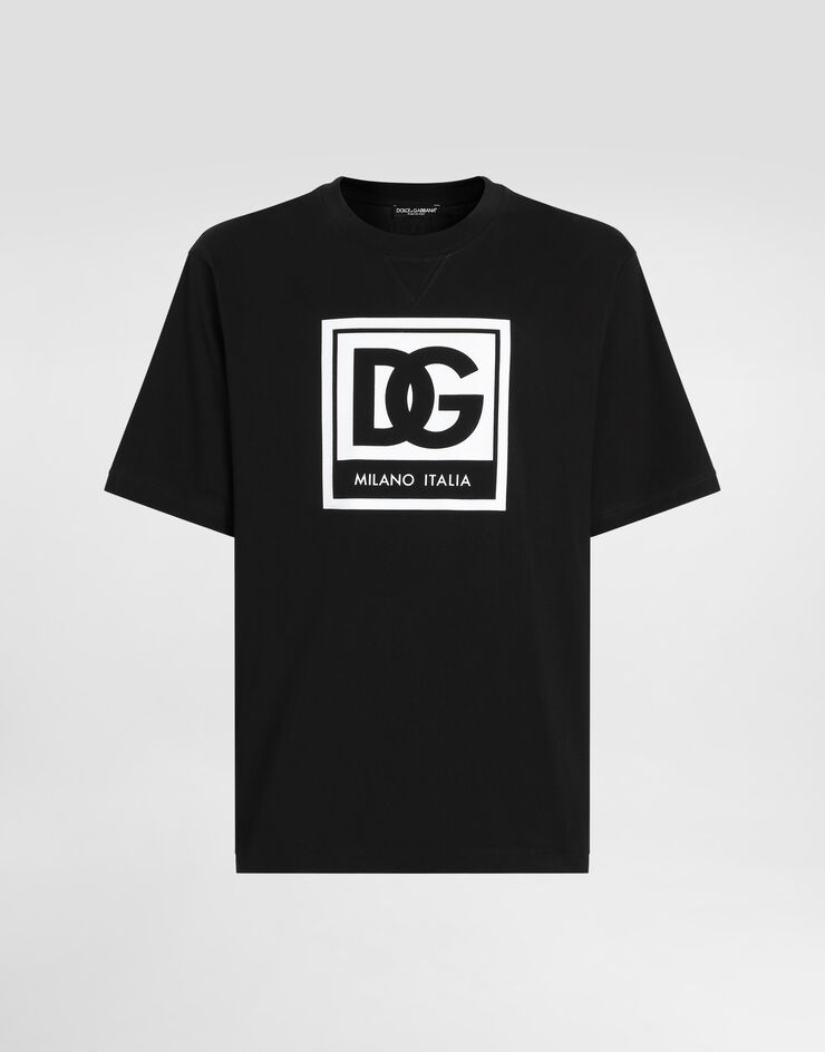 Dolce & Gabbana 로고 코튼 티셔츠 블랙 G8RZ2TG7O5V