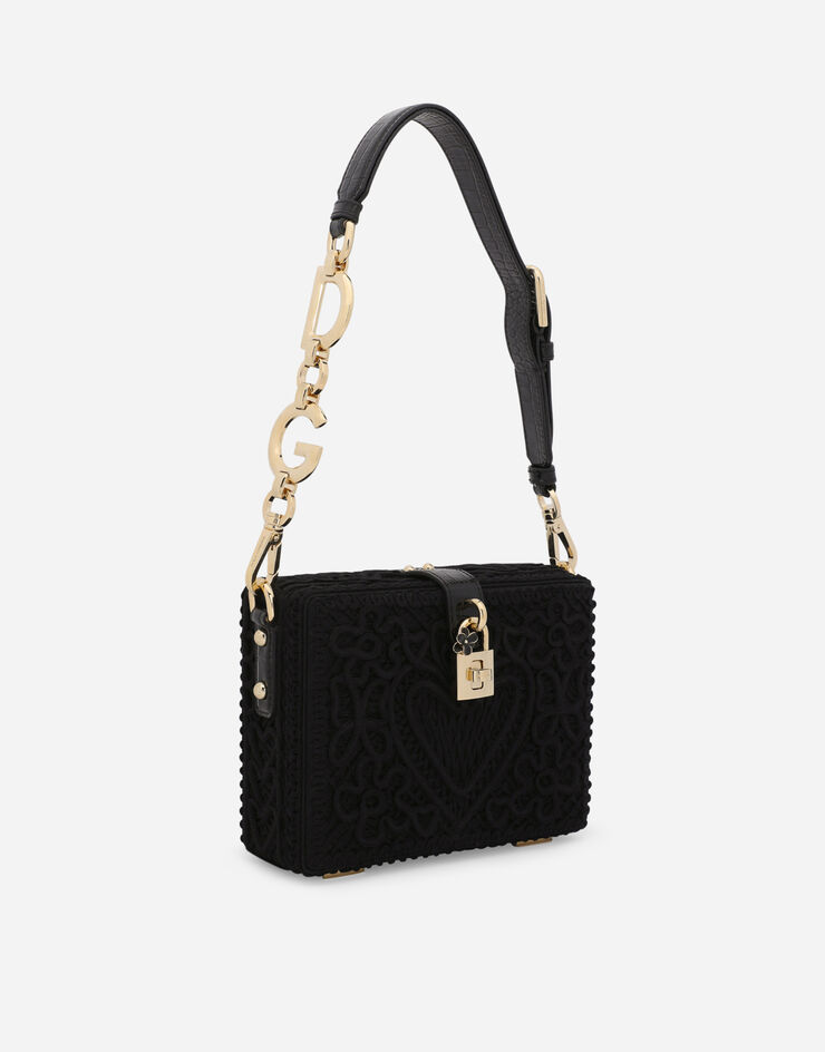 Dolce & Gabbana ドルチェ ボックス バッグ コードレースエンブロイダリー ブラック BB7165AY579