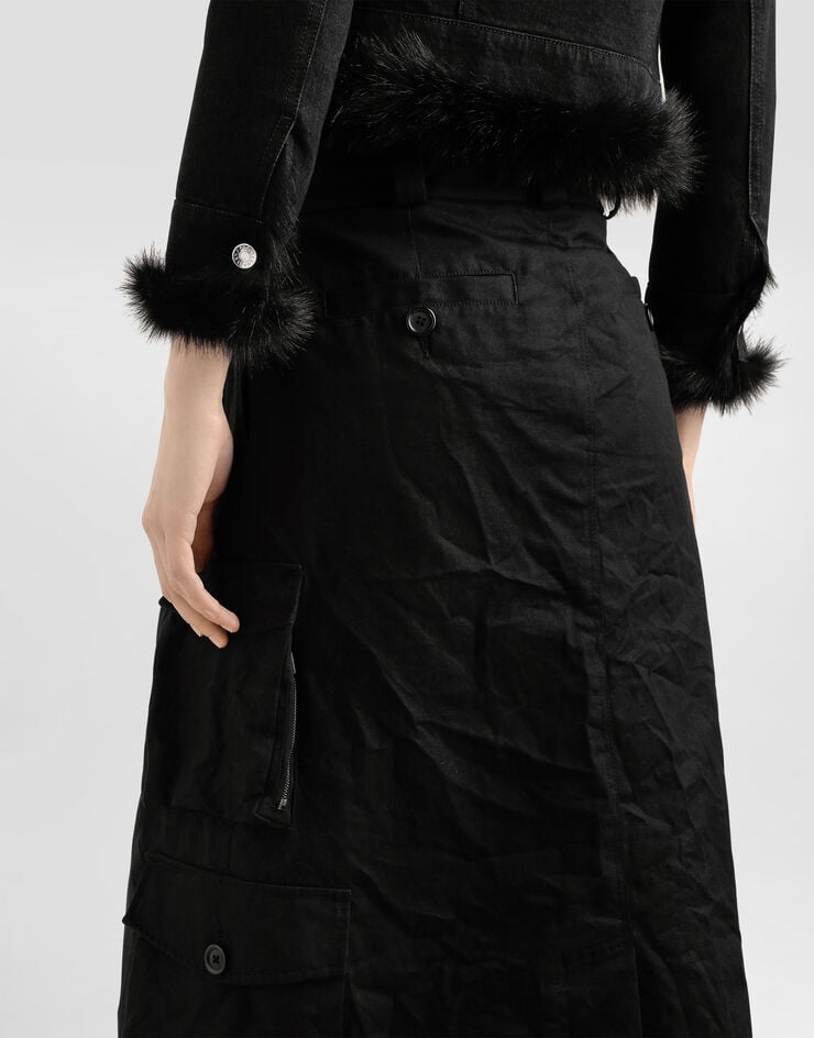 Dolce & Gabbana Cotton cargo skirt Black F4DAQTFU62W