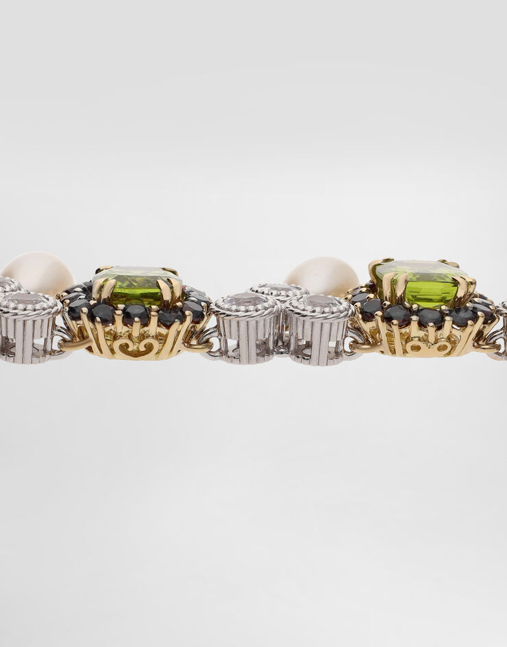 Dolce & Gabbana Eleganza Necklace 18-carat white and yellow gold, peridots, garnets and sapphires  WNSA7GWPER1