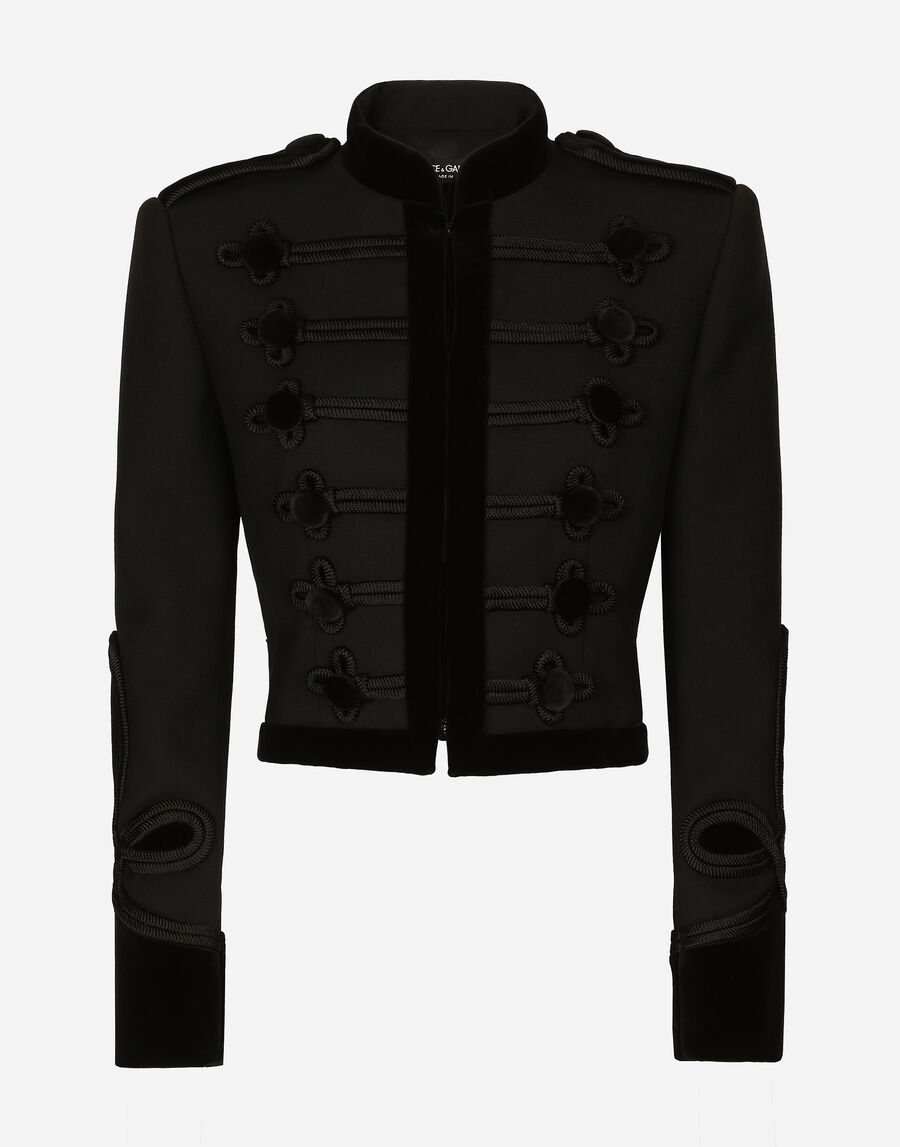 Double wool gabardine tailcoat with epaulets