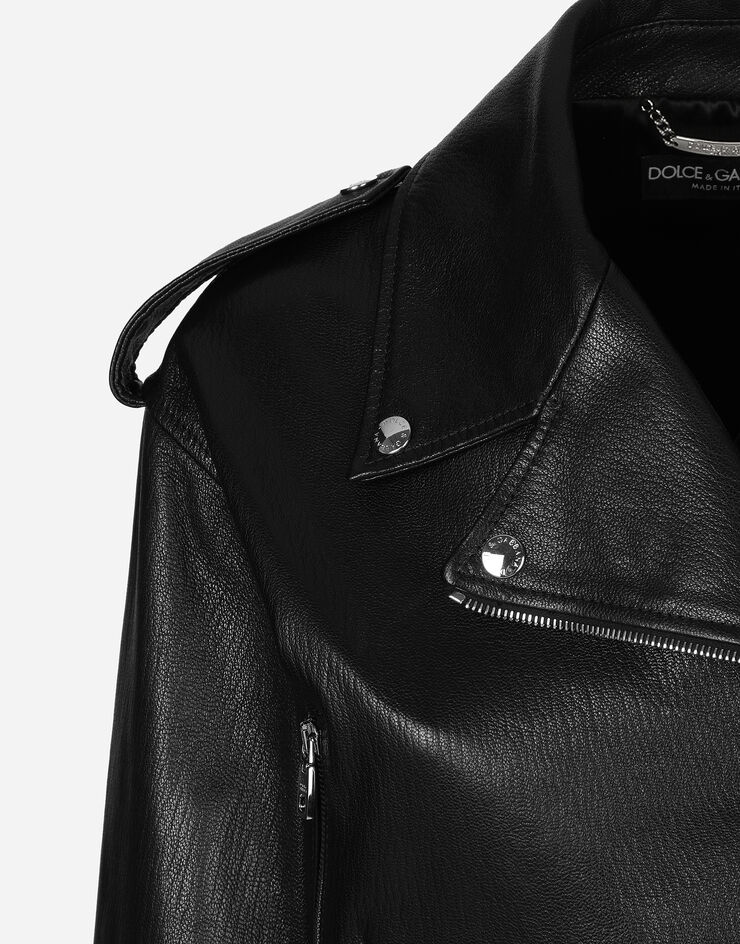 Dolce & Gabbana Plongé nappa leather biker jacket Black F9R87LHULVJ
