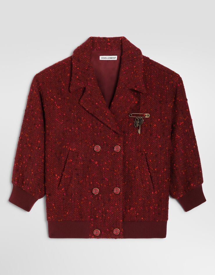 Dolce & Gabbana Double-breasted chevron bouclé jacket Multicolor L53B05FCZAU