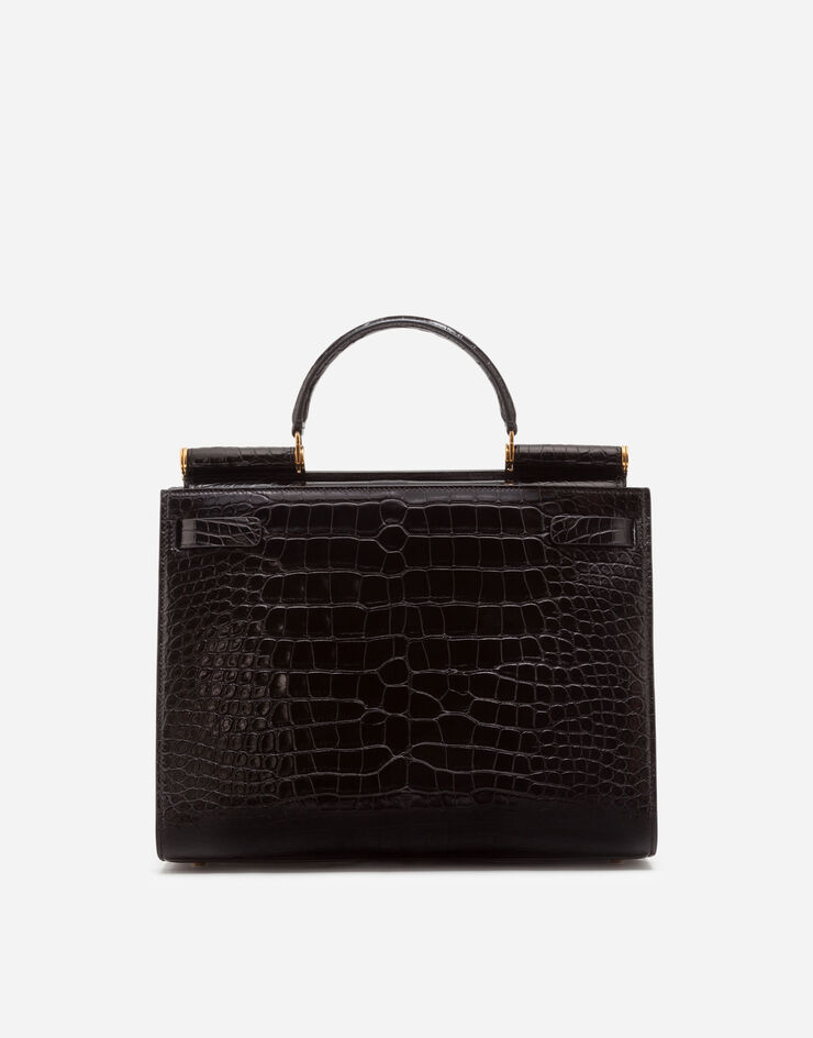 Dolce & Gabbana Large alligator skin Sicily 62 bag Black BB6624A2R08