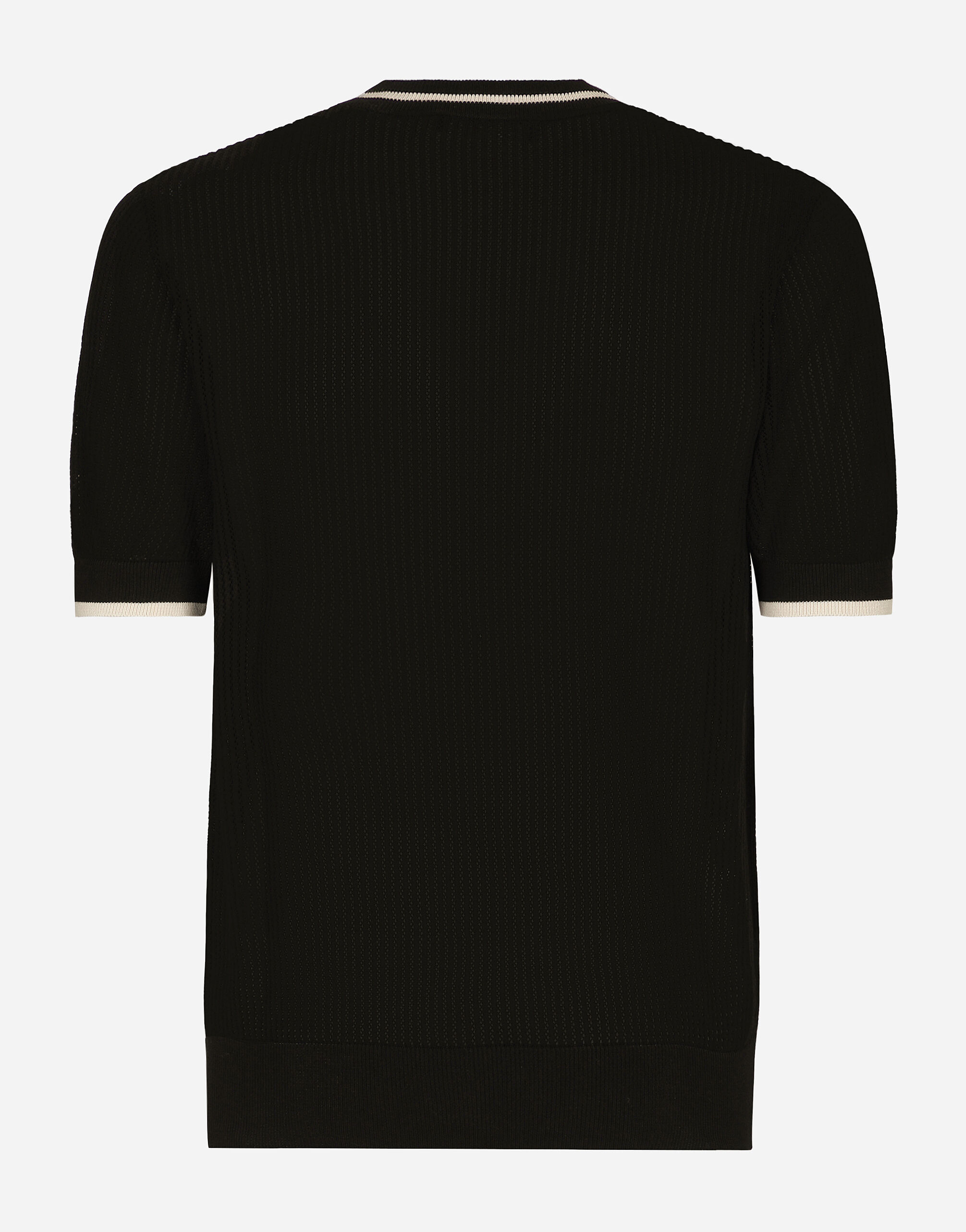 Jersey de cuello redondo de algodon con logotipo DG en Negro de Hombre Dolce Gabbana