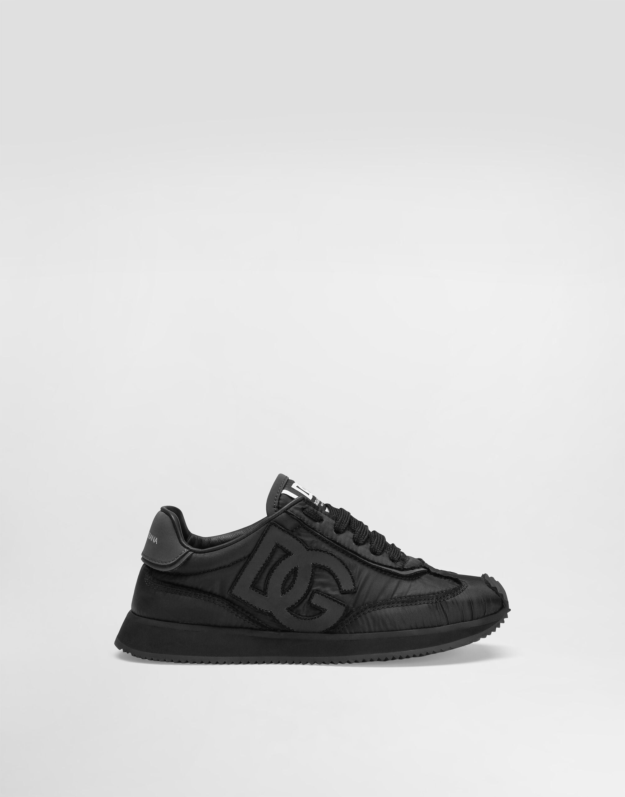 Dolce & Gabbana ドルガバ レザー　レース　厚底　インヒール 黒 Sneakers in nylon and nappa calfskin in Black for Men