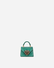 Dolce&Gabbana Devotion micro bag in crocodile flank leather Fuchsia BB6711AP299