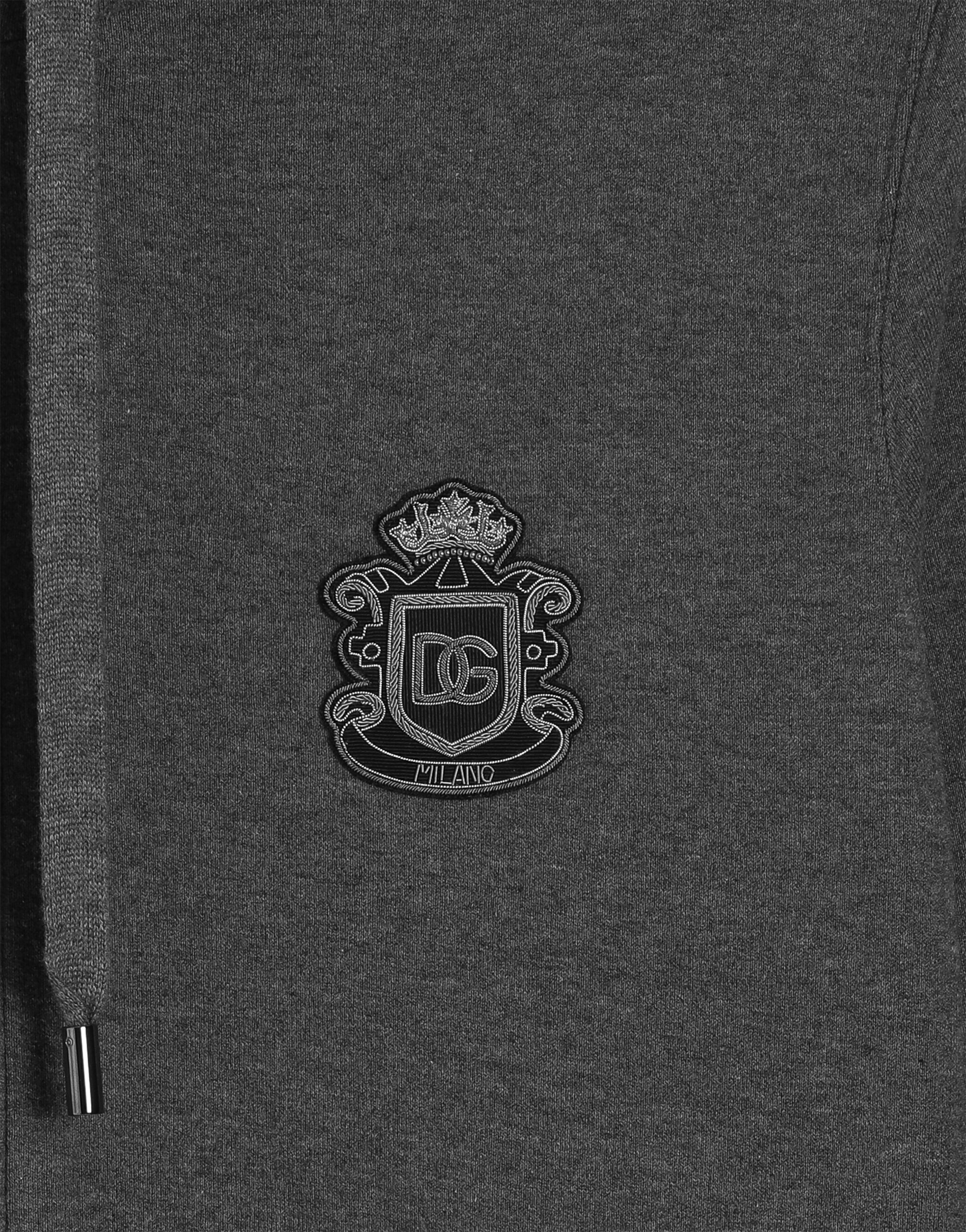 Jersey sweatshirt with heraldic patch in Grey for Men | Dolce&Gabbana®