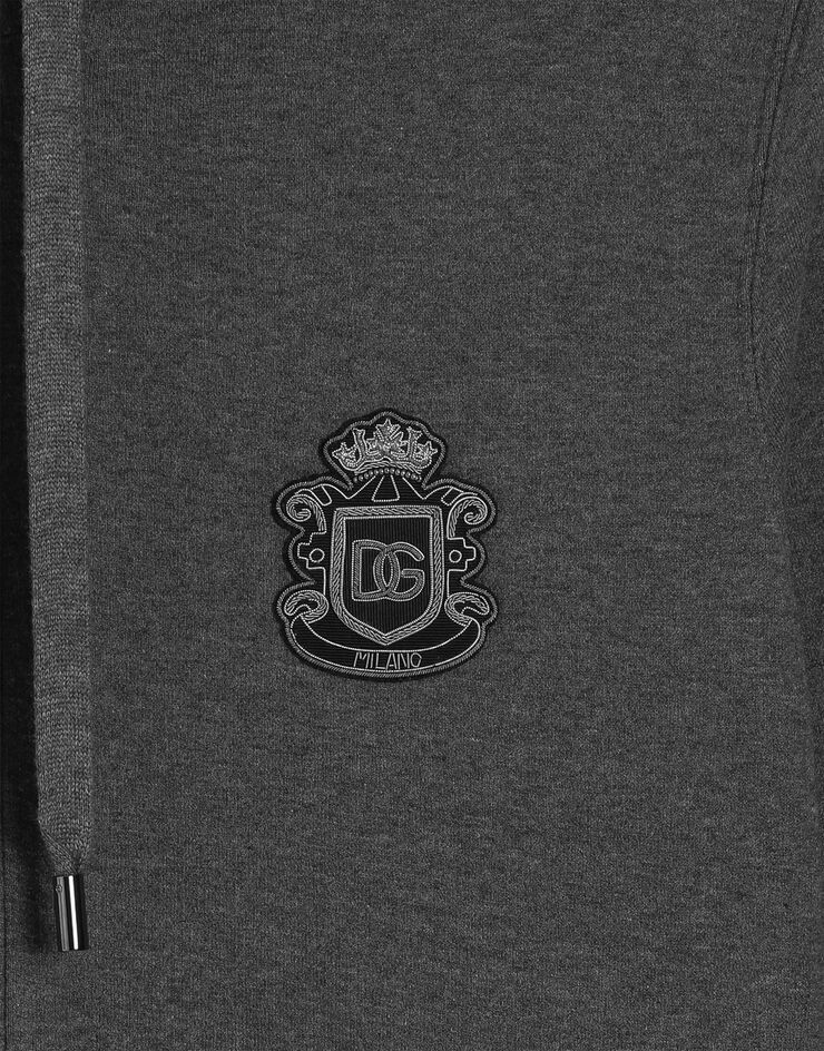Dolce & Gabbana Jersey sweatshirt with heraldic patch Grey G9BGDZG7PZT