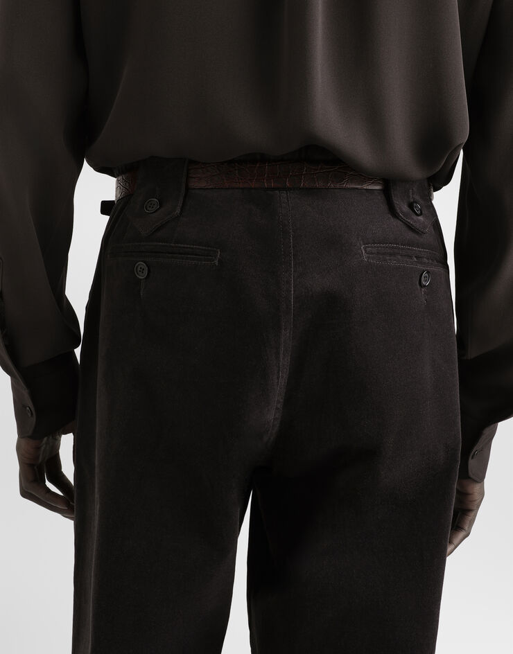 Dolce & Gabbana Velvet trousers Grey GP13XTFUWER