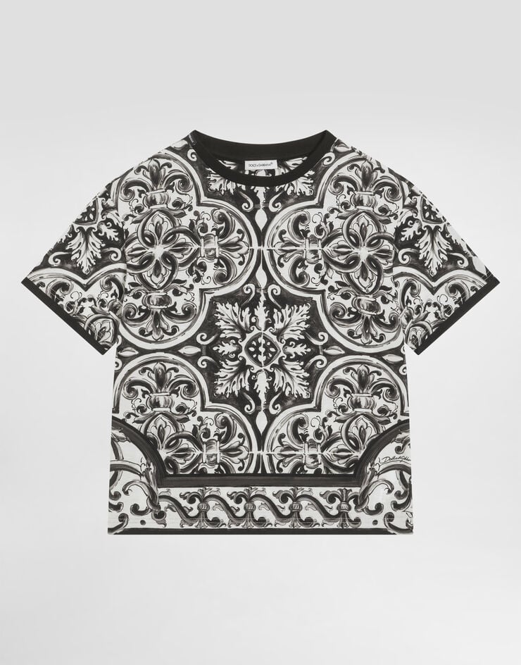 Dolce & Gabbana Majolica-print short-sleeved t-shirt Multicolor L4JTHVII7ED