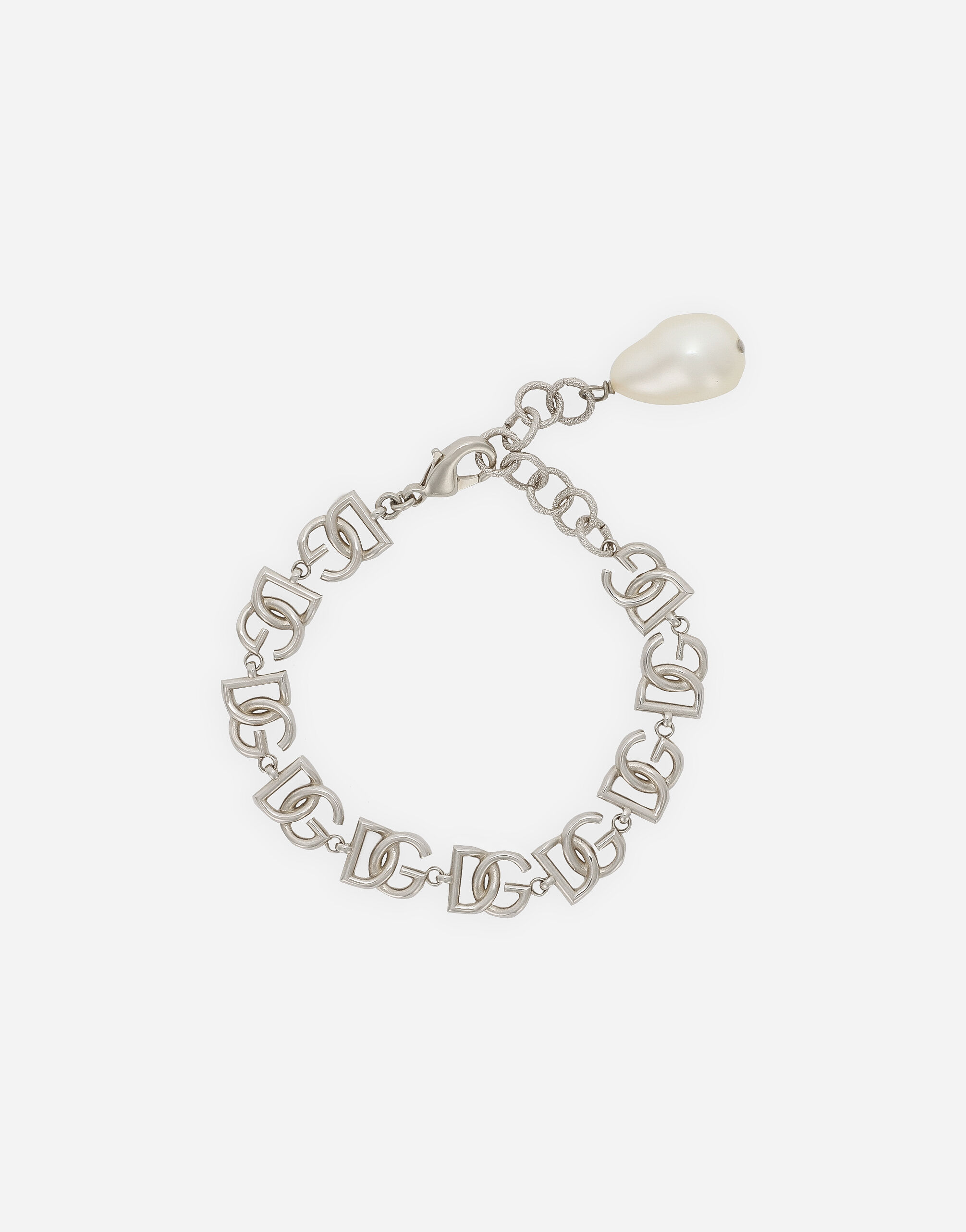 DolceGabbanaSpa Link bracelet with multiple DG logo White L43S75FUEAJ