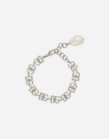 Dolce & Gabbana Link bracelet with multiple DG logo White L54D86FJMON