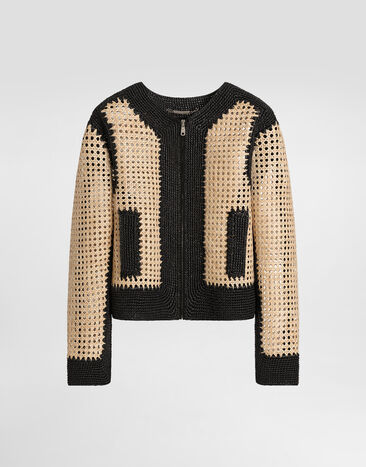Dolce & Gabbana Woven raffia jacket Multicolor G9BNRTGJ151