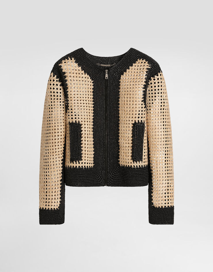 Dolce & Gabbana Blouson en raphia tressé Multicolore G9BNRTGJ151