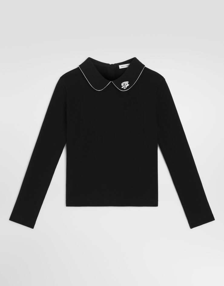 Dolce & Gabbana T-Shirt aus Interlock Dolce & Gabbana T-Shirt aus Interlock Black L5JTPIG7Q3G