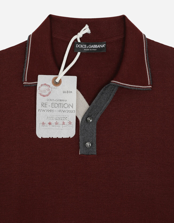 Dolce&Gabbana Wool polo-shirt with contrasting details Multicolor GXR26TJCVH8