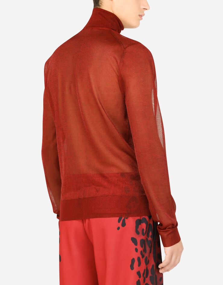 Dolce & Gabbana Technical yarn turtle-neck sweater Naranja GXH98TJCMT7