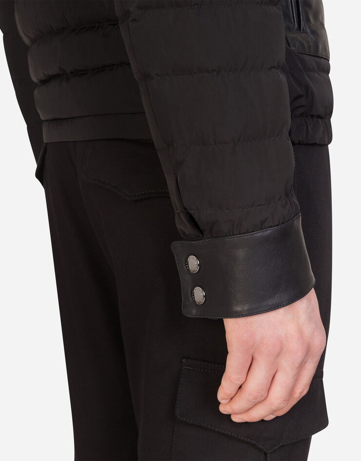 Dolce & Gabbana Nylon jacket with leather details BLACK G9RA6THUMFU