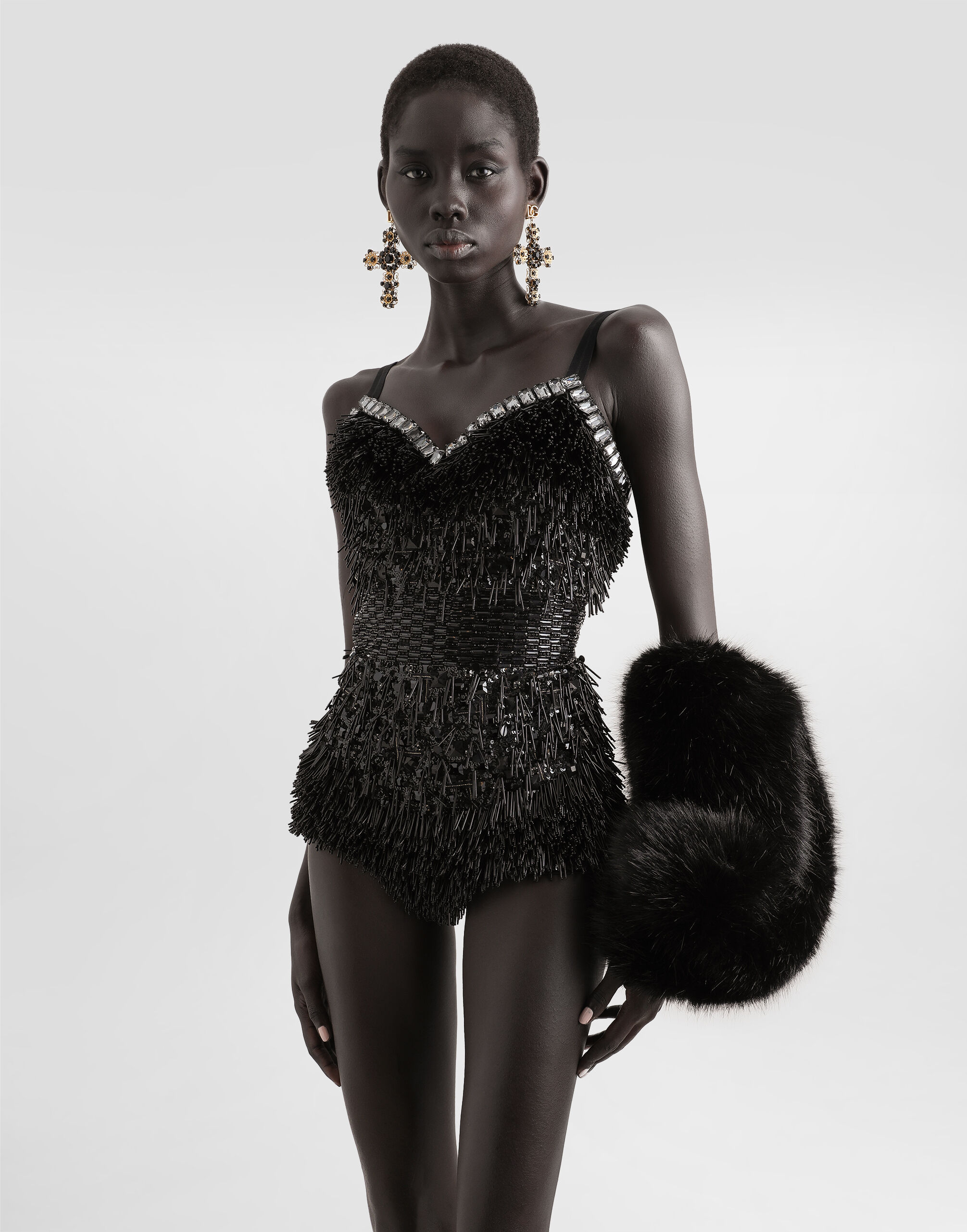 Multicolorのウィメンズ Sequined and micro-beaded bodysuit | Dolce&Gabbana®