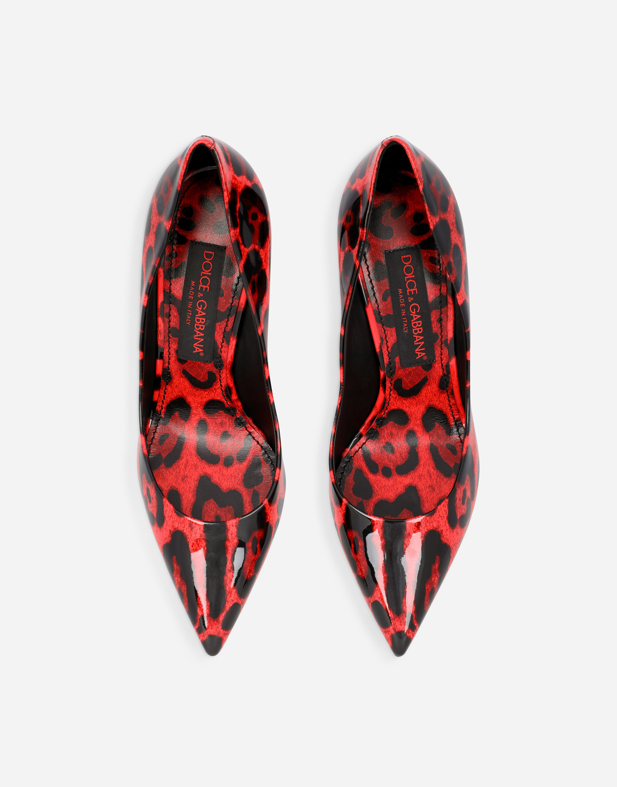 DOLCE&GABBANA 豹柄 ヒョウ柄 エナメル ピン ヒール Pumps in red leopard-print patent leather