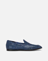 Dolce & Gabbana Hand-woven slippers Blue A50594AS206
