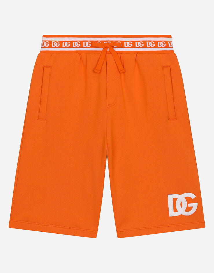 Dolce & Gabbana Jogging-Bermudas aus Jersey DG-Logo Orange L4JQP0G7IJ8