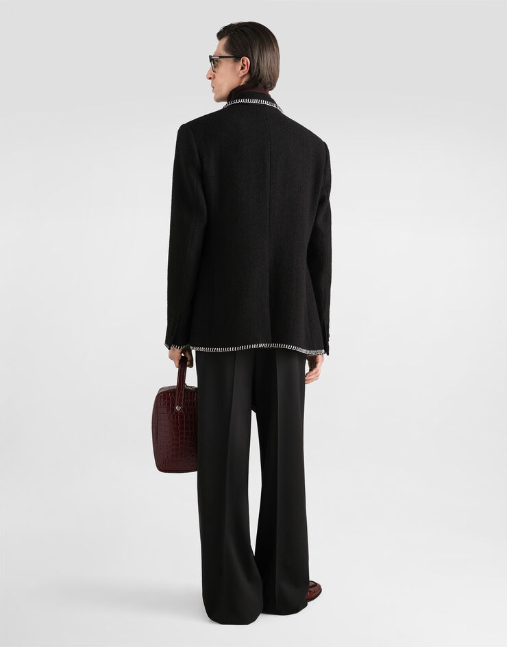 Dolce & Gabbana Tweed single-breasted jacket with embroidery  G2VI4ZFUZEK