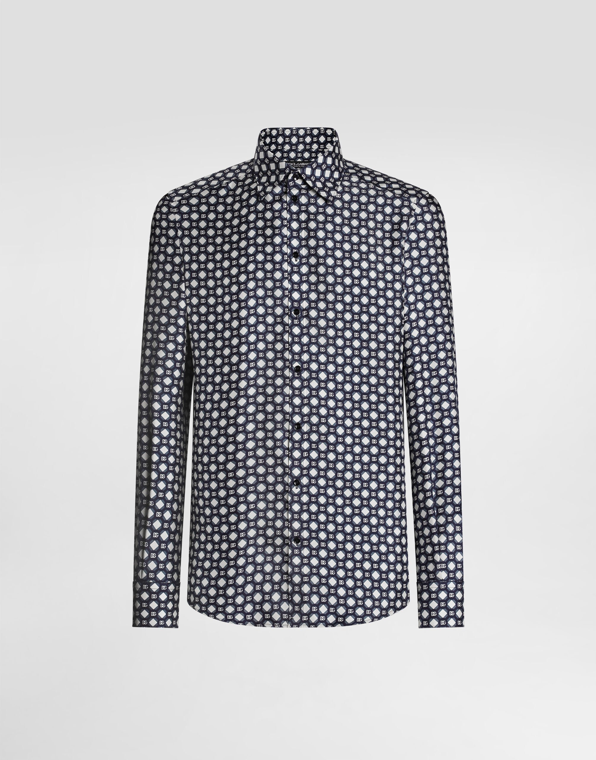 DOLCE & GABBANA 最新作 お洒落 長袖 シャツ シルク 青白黒緑 Men's shirts: dressy, casual, or formal | Dolce&Gabbana®