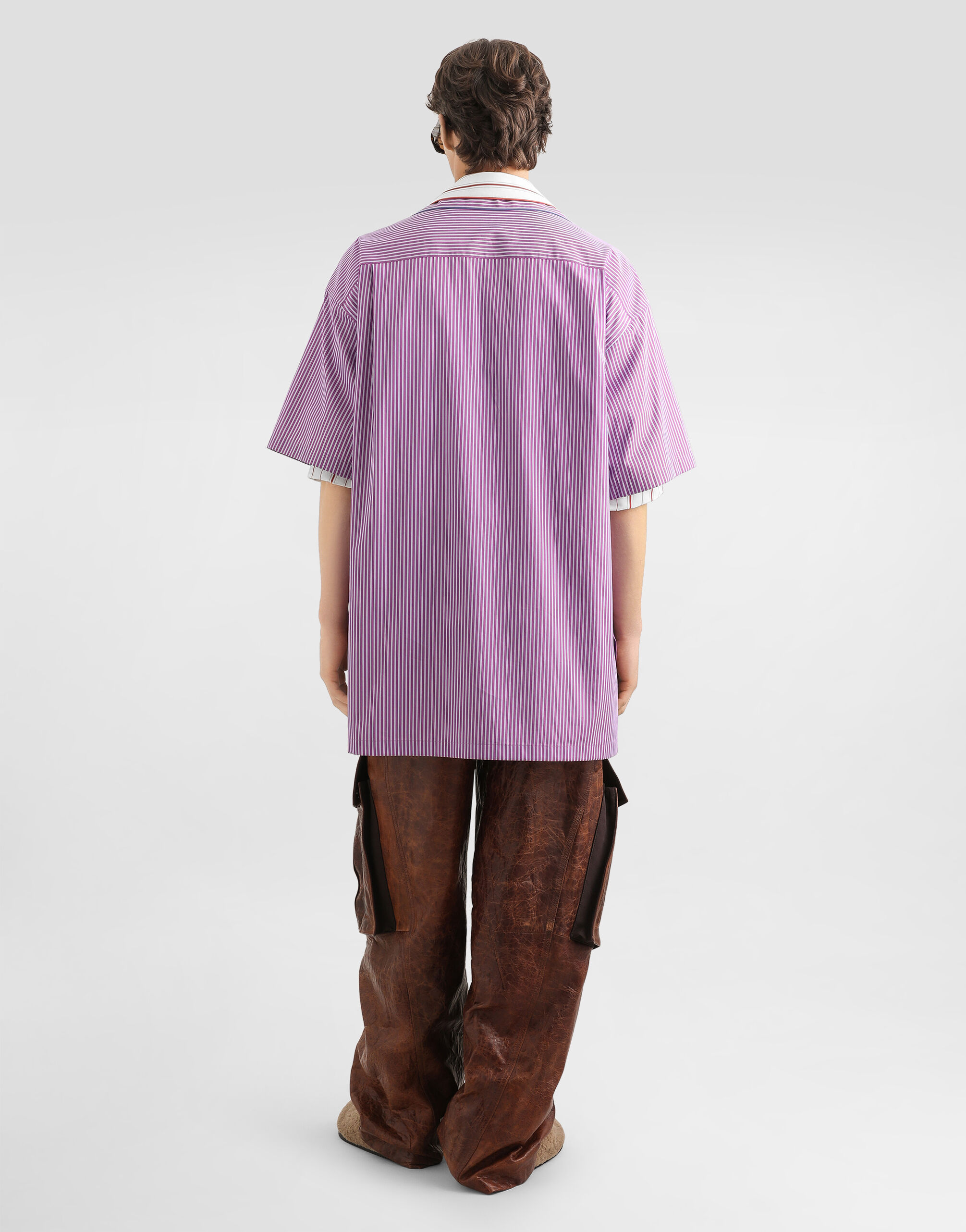 Hawaii striped poplin shirt in Multicolor for Men | Dolce&Gabbana®