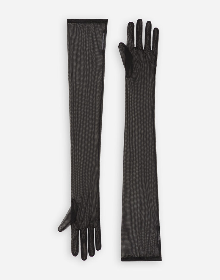 Dolce & Gabbana KIM DOLCE&GABBANA Длинные перчатки из эластичного тюля черный FG108AFLRC2
