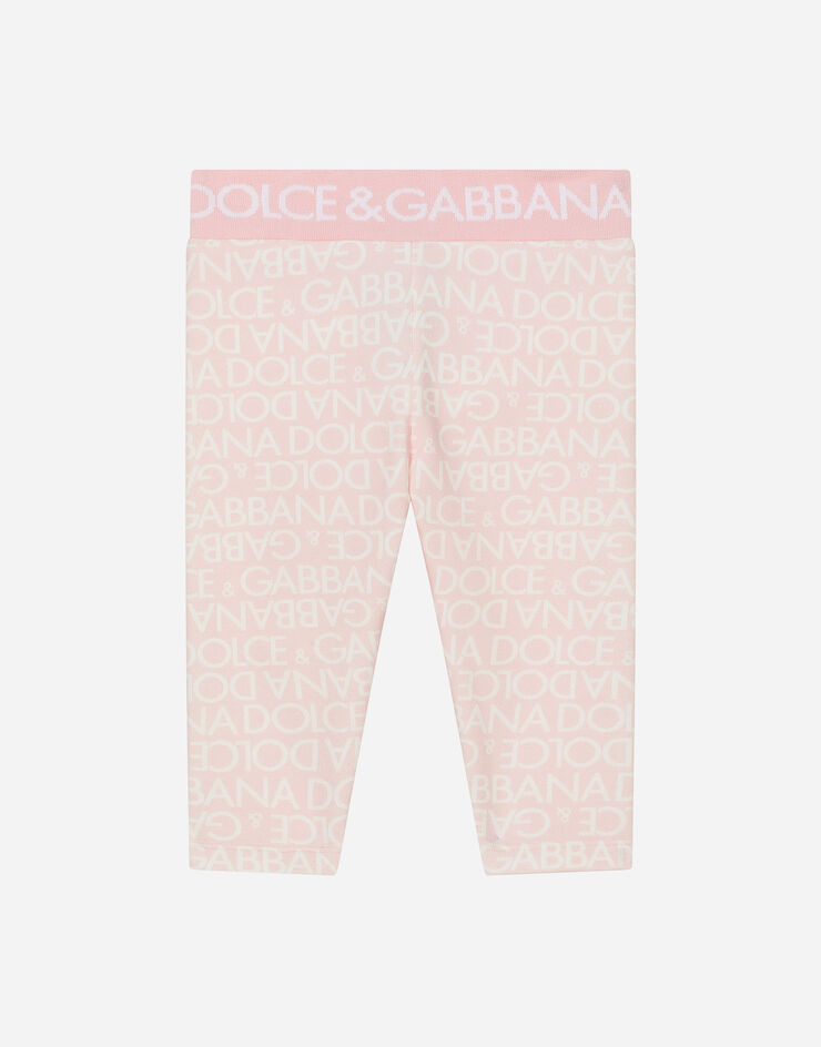 DolceGabbanaSpa Leggings in interlock stampa Logomania Rosa L2JPC5FSG7V