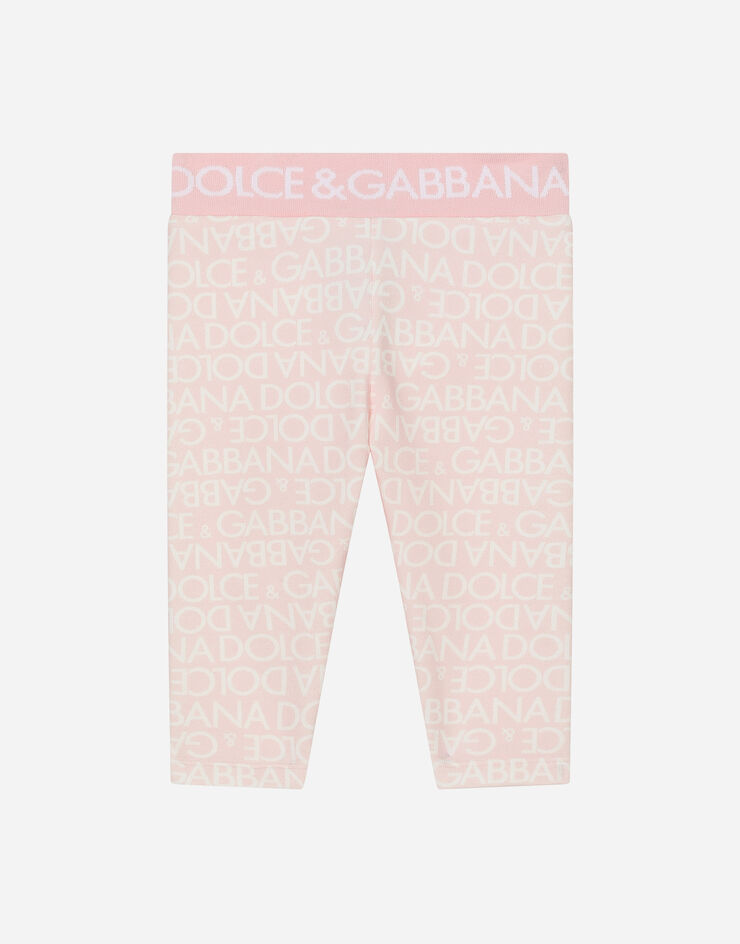 Interlock leggings with all-over logo print in Pink for Girls