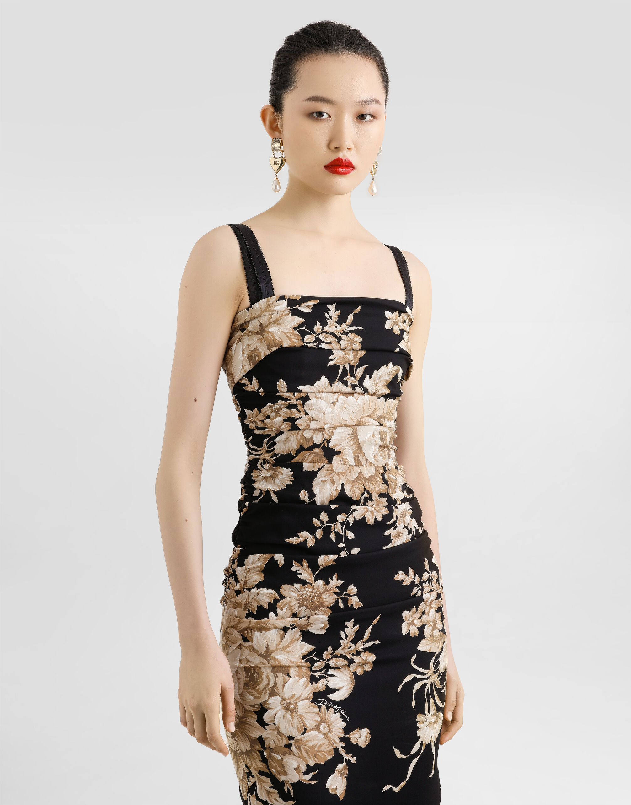 D&G DOLCE&GABBANA パーティードレス ゴールド 花柄 タグ付き D&G DOLCE&GABBANA パーティードレス ゴールド 花柄 タグ付き