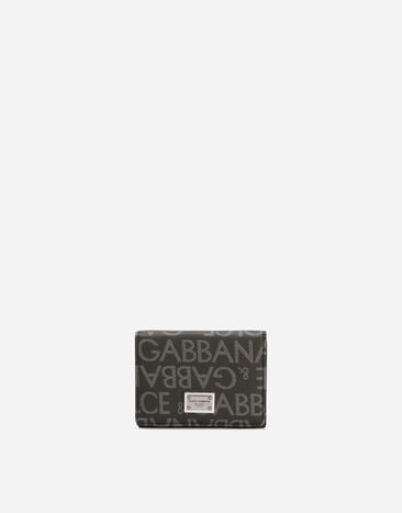 Dolce&Gabbana محفظة طي فرنسية من جاكار مطلي أسود BM2123AQ437