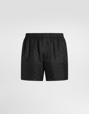 Dolce & Gabbana DG 로고 실크 자카드 복서 블랙 M3A12TFJ1JY