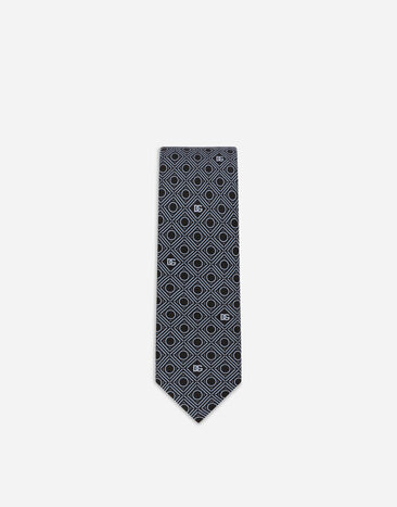 Dolce & Gabbana Silk jacquard tie with micro-designs and DG logo Print GT149EG0WSO