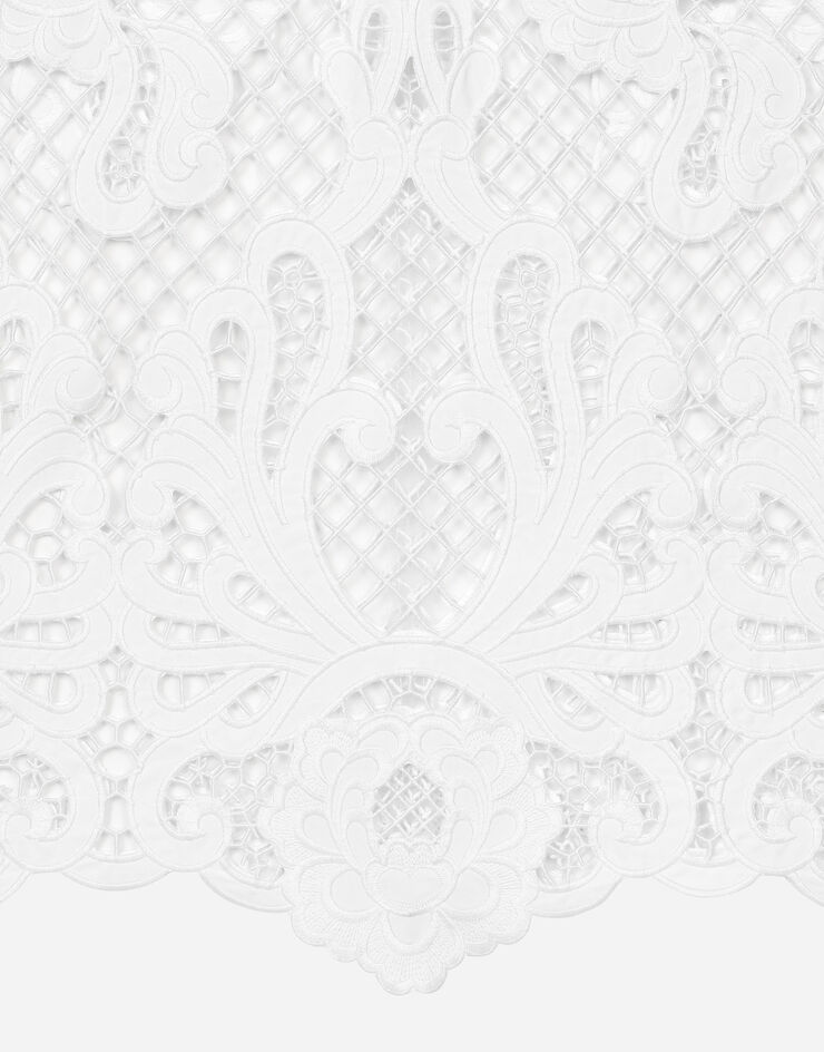 Dolce & Gabbana Long dress with openwork embroidery White F6JKHZFG6AE
