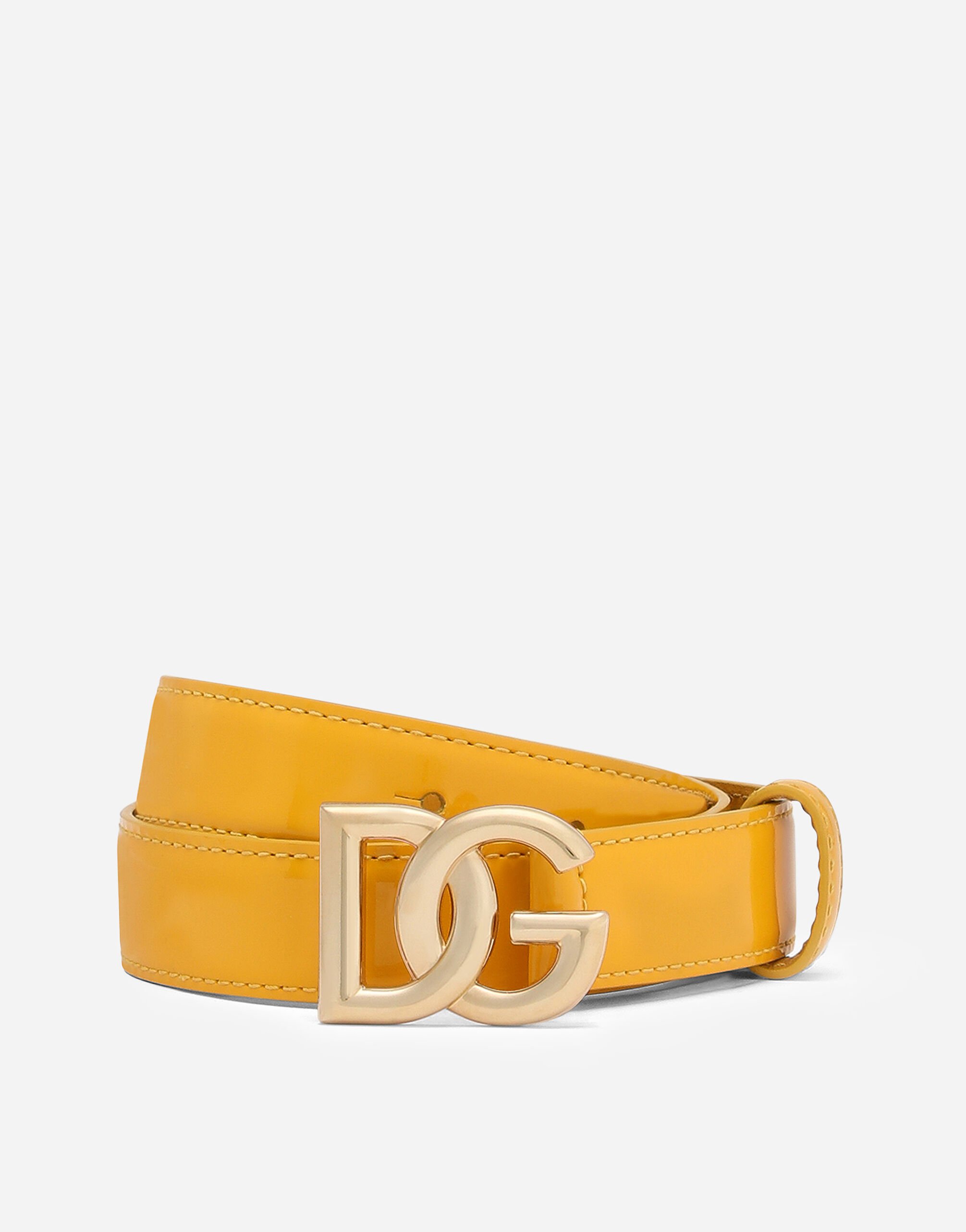 Dolce & Gabbana Gürtel mit DG Logo Gelb BB6003A1001