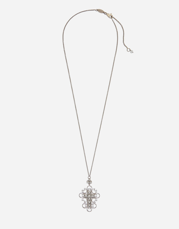 Dolce & Gabbana Barocco pendant in white gold with diamonds White Gold WAKB4GWDIWH