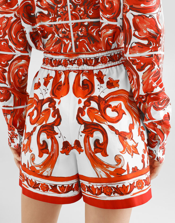 Dolce & Gabbana Majolica-print bermuda poplin shorts Multicolor FTDJVTGDDRD